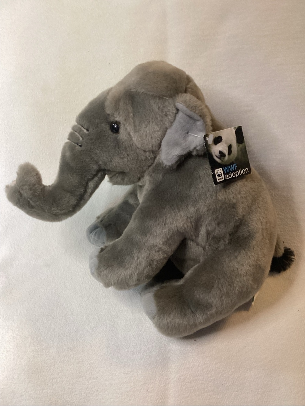 WWF Adoption Grey Elephant Plush Stuffed Animal Wild Republic 2016 with Tag